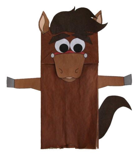 horse paper bag puppet